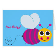 Bee Happy Bumblebee Notecard