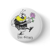 Bee Happy button badge