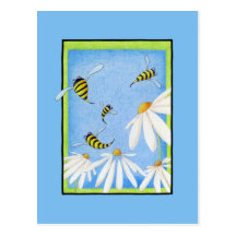 Bee Happy Daisies Postcard