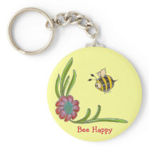 Bee Happy Keychain