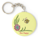 Bee Happy Keychain