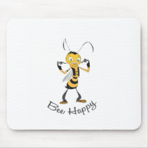 Bee Happy Mouse Pads