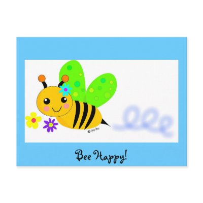 Bee Happy Post Card by lwunlimited