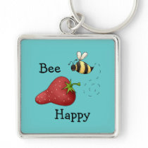 Bee Happy Strawberry Print Art