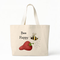 Bee Happy Strawberry Print Art