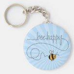 bee happy trail keychain