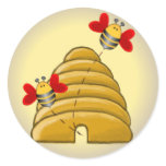 BEE HIVE by SHARON SHARPE Round Sticker