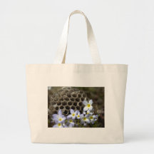 Bee Hive Comb and Flowers Bag
