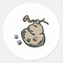 bee hive round sticker