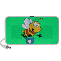 Bee holding a bucket notebook speakers