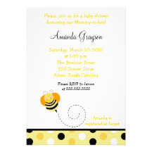 Bee Hop Bumble Bee Baby Shower Invitation 5x7