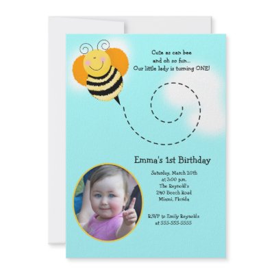BEE HOP *Photo* Birthday Bumble Bee Invitation by allpetscherished