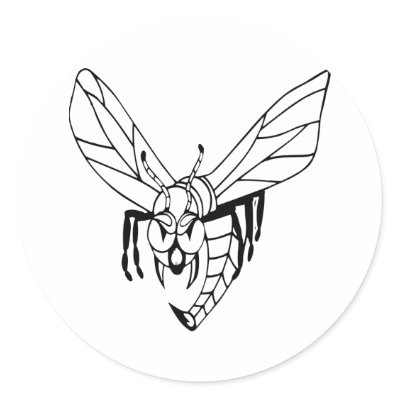 Bee Hornet Wasp Round Stickers by WhiteTiger_LLC