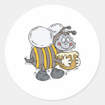 bee hugging honey stickers