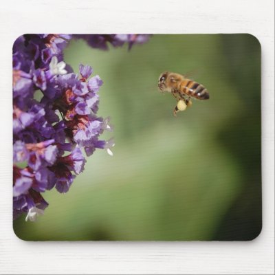 Bee in Flight Mousepad by pulsDesign