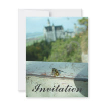 Bee in front of the white castle custom invitations