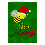 Bee Merry Cute Bumblebee Christmas Cards