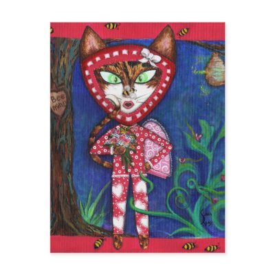 Bee Mine Kitty Fine Art Postcard by SelahGay