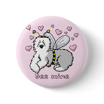 Bee Mine Old English Sheepdog Pinback Button