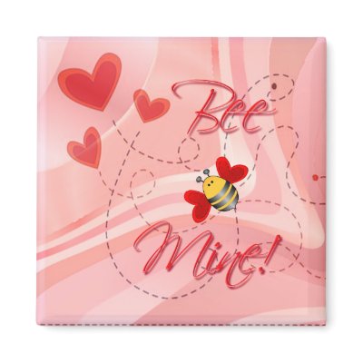 BEE MINE VALENTINE by SHARON SHARPE Fridge Magnet by sharonsharpe