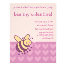 Bee my Valentine Party Invitations