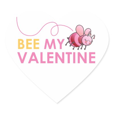 Bee My Valentine Heart Stickers by koncepts