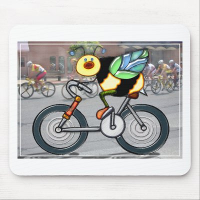 Bee on a Bike in a Race by ElainePlesser