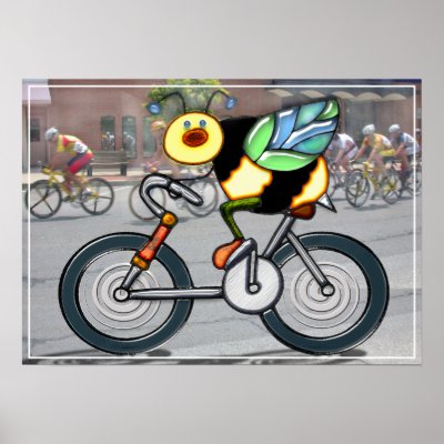 Bee on a Bike in a Race by ElainePlesser