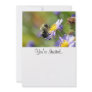 Bee on Aster Flower Photo Personalized Invite