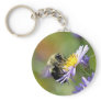 Bee on Aster Flower Photo Keychains