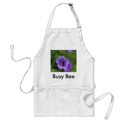 Bee on Geranium Apron by Flowerpixels