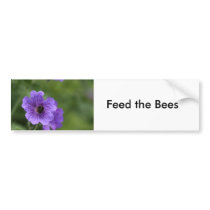 Bee on Geranium Bumper Stickers