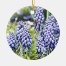 Bee On Muscari Flowers Christmas Tree Ornament
