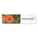Bee on Orange Potentilla bumper stickers