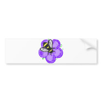 Bee on Purple Flower Bumper Sticker