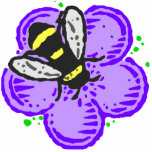Bee on Purple Flower Photo Sculpture