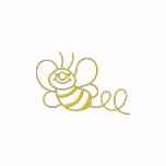 Bee Outline Embroidered Hooded Sweatshirt