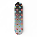Bee pattern on black and white skateboards