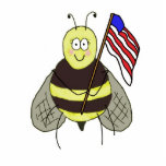 Bee Proud USA Flag Keychain Support Our Troops photo sculptures
