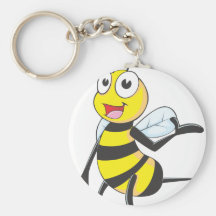 Bee Stickers : Bee Presenting with Hand Up Key Chain