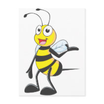 Bee Stickers : Bee Presenting with Hand Up