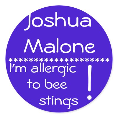 Bee sting Allergy Label by spunkyduckling