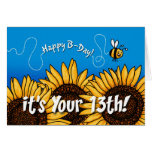 bee trail sunflower - 13 years old greeting cards
