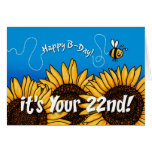 bee trail sunflower - 22 years old cards