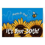 bee trail sunflower - 30 years old greeting cards