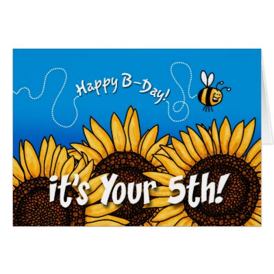 bee trail sunflower - 5 years old greeting cards by cfkaatje