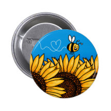 bee trail sunflower button