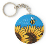 bee trail sunflower keychain