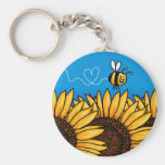bee trail sunflower keychain