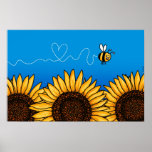 bee trail sunflower poster posters